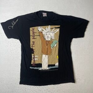 John Lennon Power to the People Black Graphic T Shirt 2010 Yoko Ono Medium